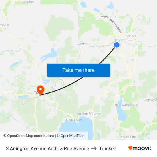 S Arlington Avenue And La Rue Avenue to Truckee map