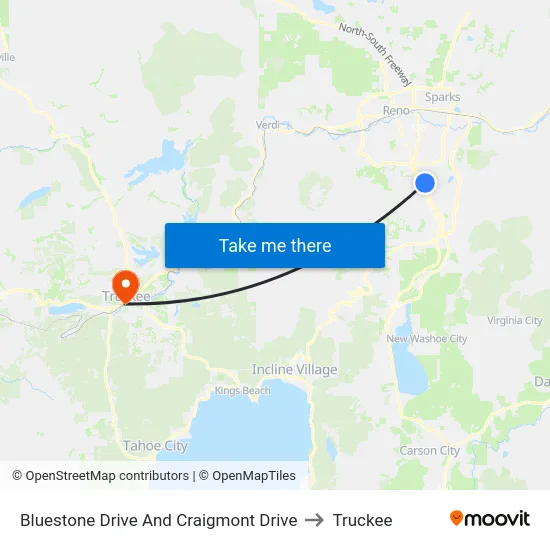Bluestone Drive And Craigmont Drive to Truckee map