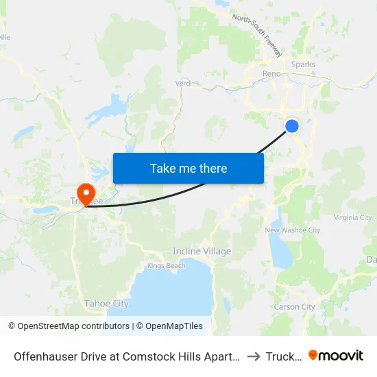 Offenhauser Drive at Comstock Hills Apartments to Truckee map