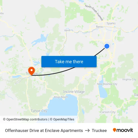 Offenhauser Drive at Enclave Apartments to Truckee map