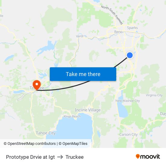 Prototype Drvie at Igt to Truckee map