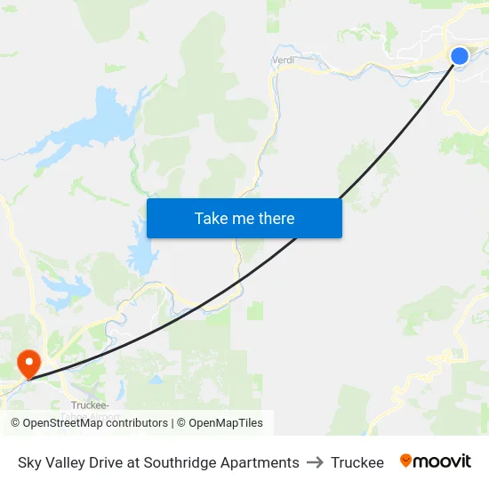 Sky Valley Drive at Southridge Apartments to Truckee map