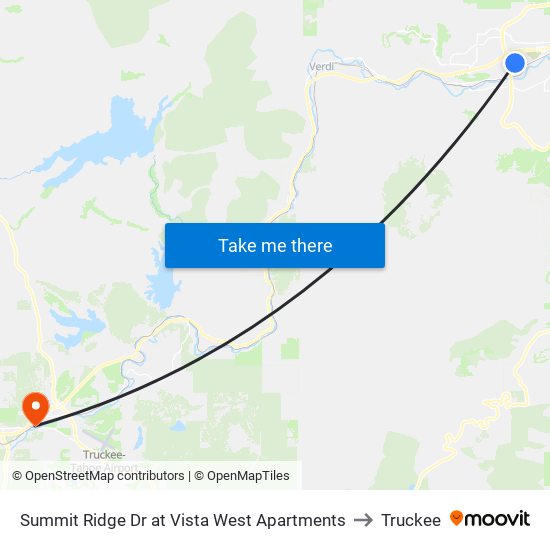Summit Ridge Dr at Vista West Apartments to Truckee map