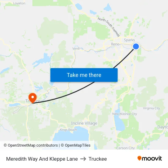 Meredith Way And Kleppe Lane to Truckee map