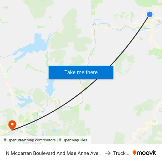 N Mccarran Boulevard And Mae Anne Avenue to Truckee map