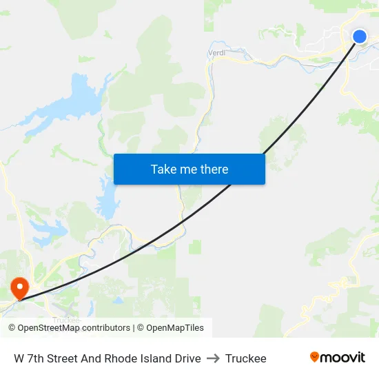 W 7th Street And Rhode Island Drive to Truckee map