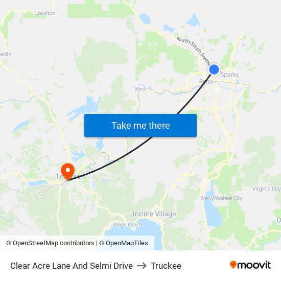 Clear Acre Lane And Selmi Drive to Truckee map