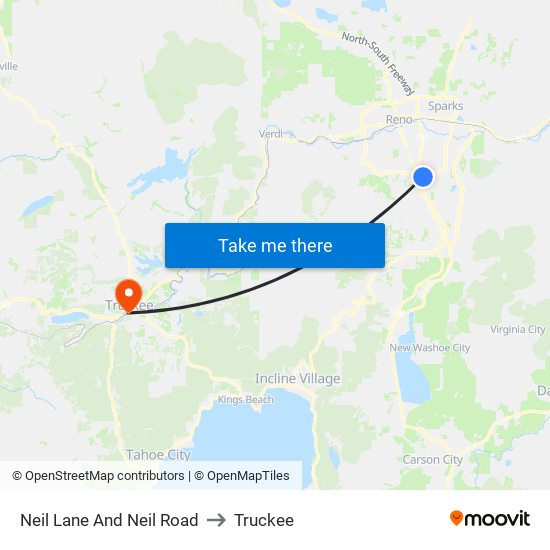 Neil Lane And Neil Road to Truckee map