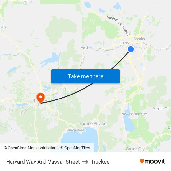 Harvard Way And Vassar Street to Truckee map