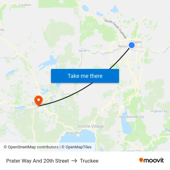 Prater Way And 20th Street to Truckee map
