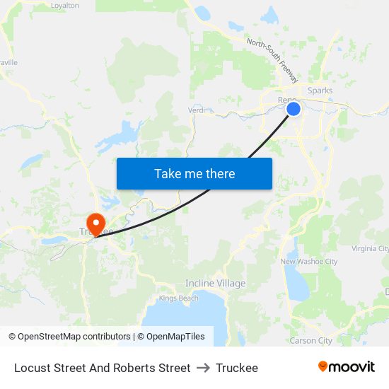 Locust Street And Roberts Street to Truckee map