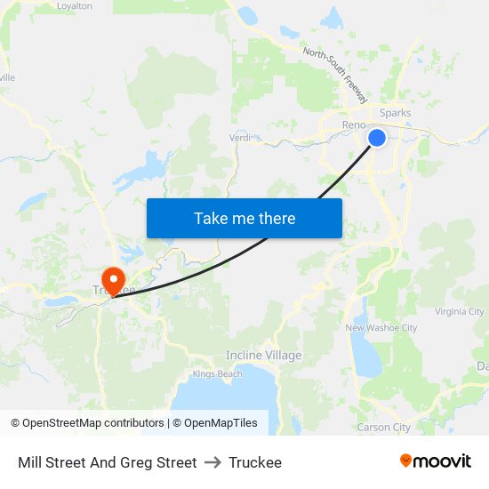 Mill Street And Greg Street to Truckee map