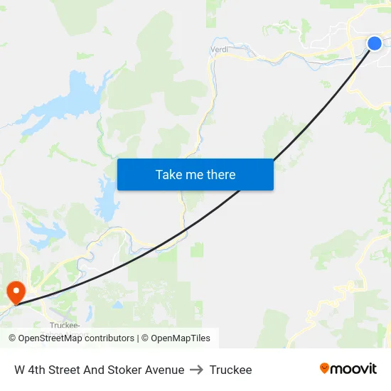 W 4th Street And Stoker Avenue to Truckee map