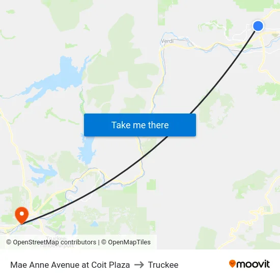 Mae Anne Avenue at Coit Plaza to Truckee map