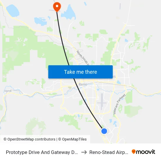 Prototype Drive And Gateway Drive to Reno-Stead Airport map