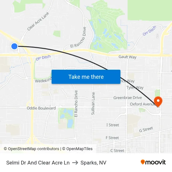 Selmi Dr And Clear Acre Ln to Sparks, NV map