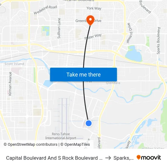 Capital Boulevard And S Rock Boulevard at Lawson to Sparks, NV map