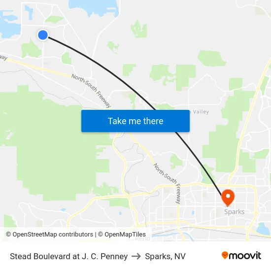 Stead Boulevard at J. C. Penney to Sparks, NV map