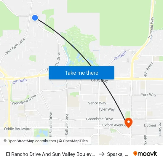 El Rancho Drive And Sun Valley Boulevard to Sparks, NV map