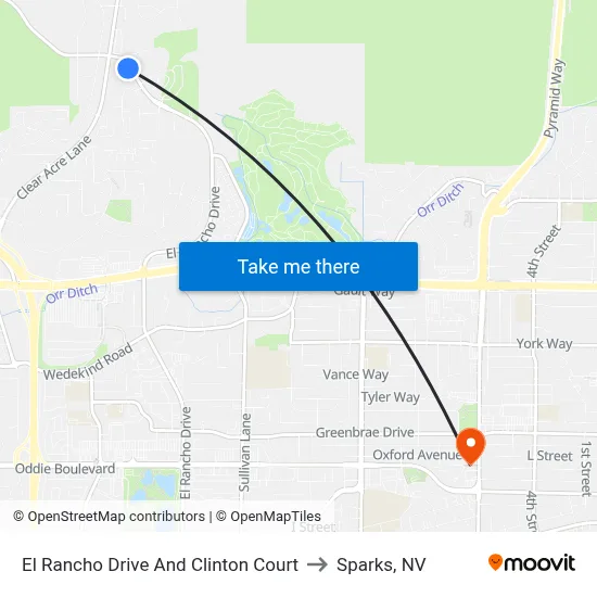 El Rancho Drive And Clinton Court to Sparks, NV map