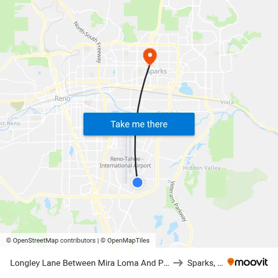 Longley Lane Between Mira Loma And Peckham to Sparks, NV map