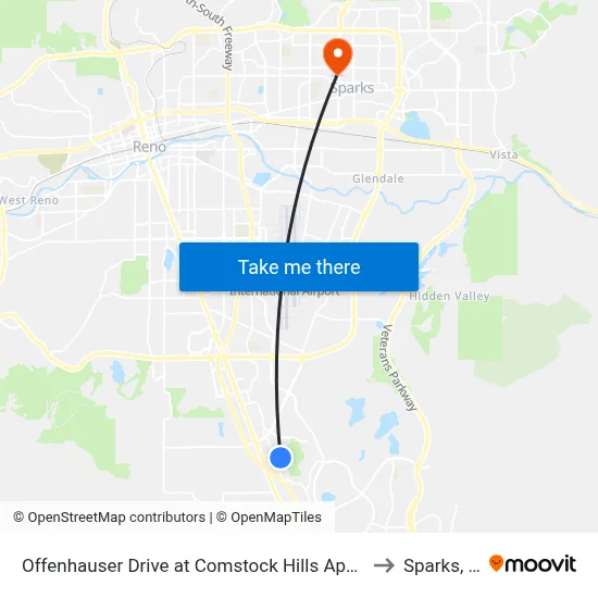Offenhauser Drive at Comstock Hills Apartments to Sparks, NV map