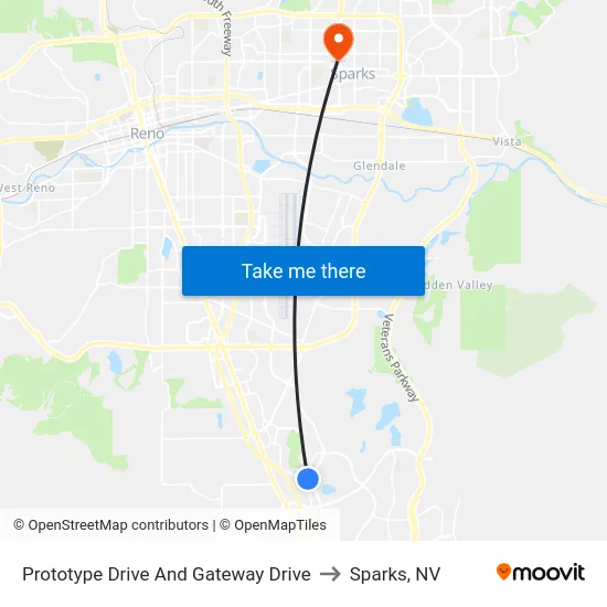 Prototype Drive And Gateway Drive to Sparks, NV map