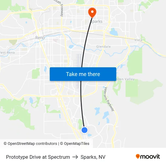 Prototype Drive at Spectrum to Sparks, NV map