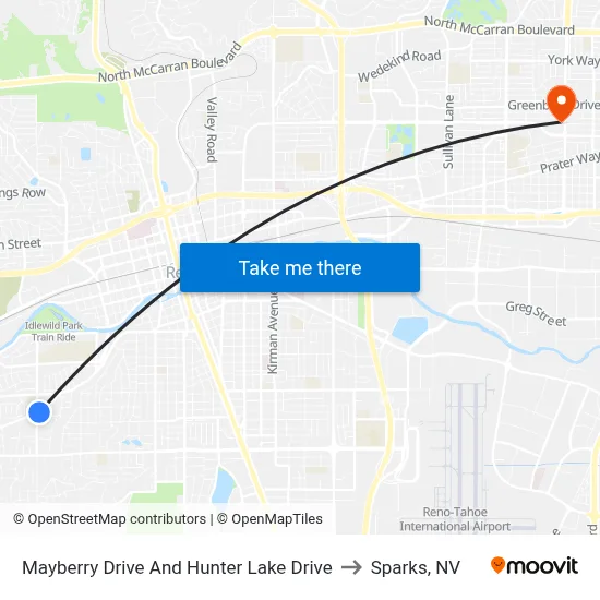 Mayberry Drive And Hunter Lake Drive to Sparks, NV map