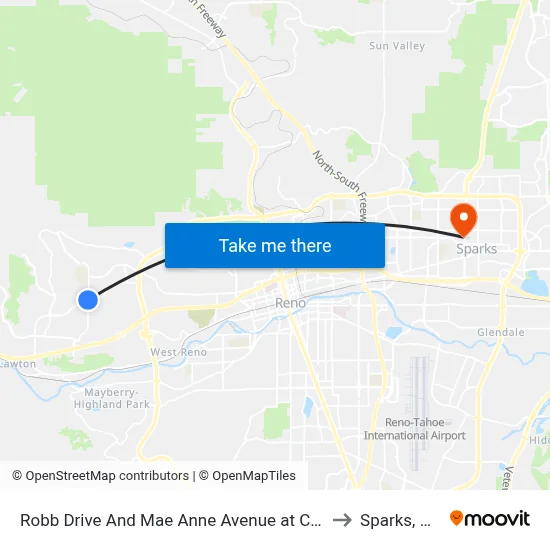 Robb Drive And Mae Anne Avenue at Cvs to Sparks, NV map