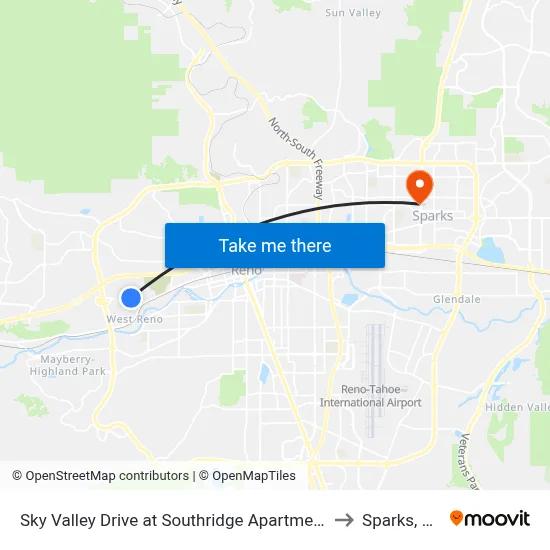 Sky Valley Drive at Southridge Apartments to Sparks, NV map