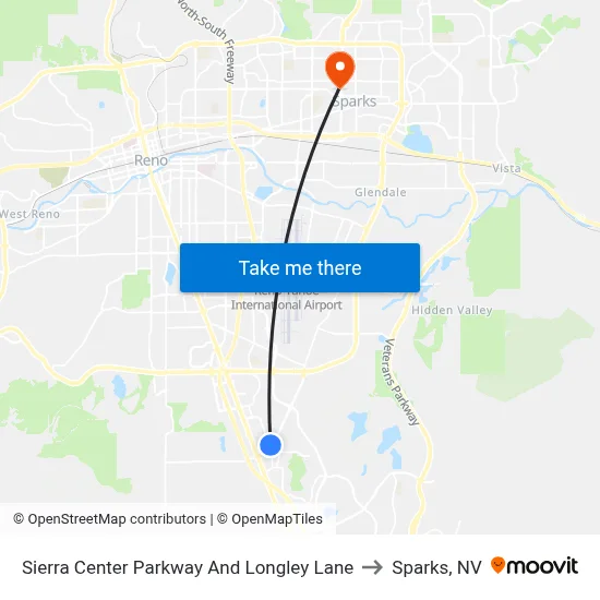 Sierra Center Parkway And Longley Lane to Sparks, NV map
