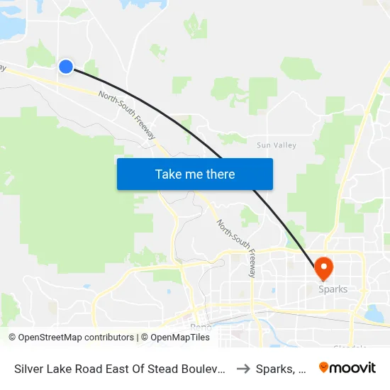 Silver Lake Road East Of Stead Boulevard to Sparks, NV map