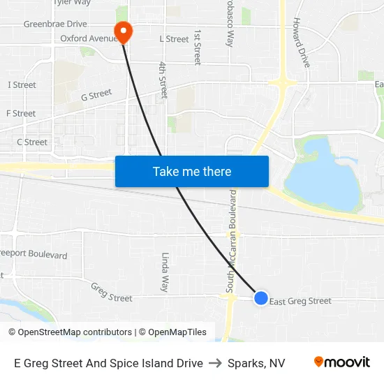E Greg Street And Spice Island Drive to Sparks, NV map