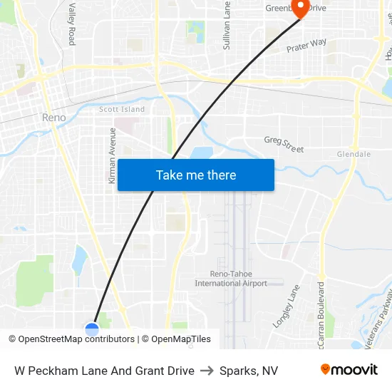 W Peckham Lane And Grant Drive to Sparks, NV map
