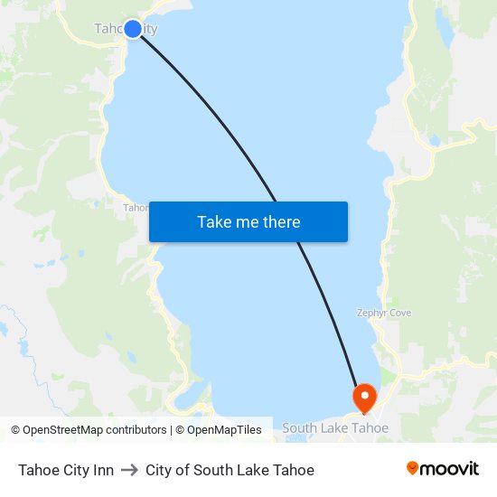 Inn at Boatworks to City of South Lake Tahoe map