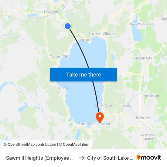 Sawmill Heights (Employee Housing) to City of South Lake Tahoe map