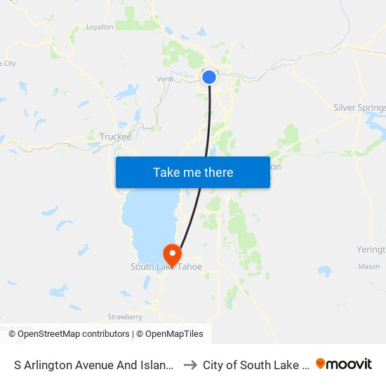 S Arlington Avenue And Island Avenue to City of South Lake Tahoe map