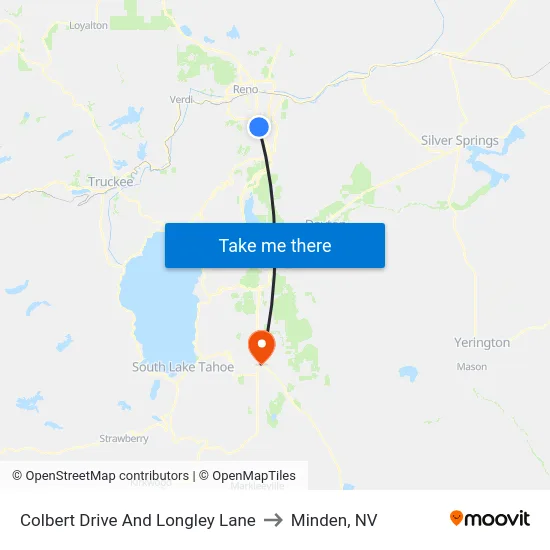 Colbert Drive And Longley Lane to Minden, NV map