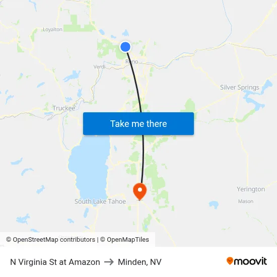 N Virginia St at Amazon to Minden, NV map