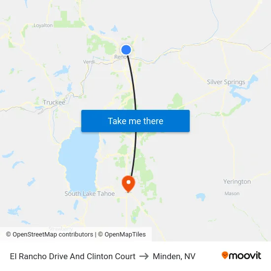 El Rancho Drive And Clinton Court to Minden, NV map