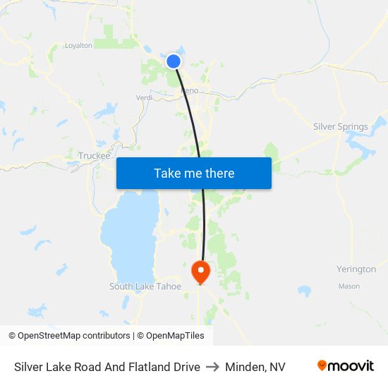 Silver Lake Road And Flatland Drive to Minden, NV map