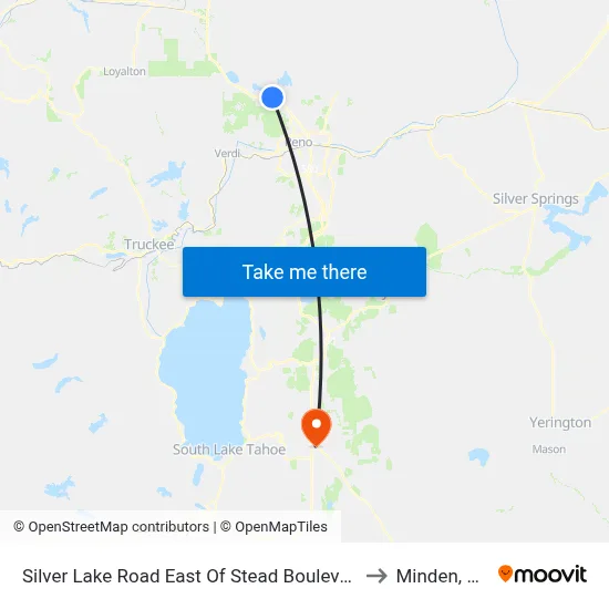 Silver Lake Road East Of Stead Boulevard to Minden, NV map
