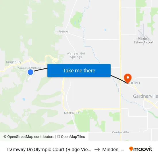 Tramway Dr/Olympic Court (Ridge View) to Minden, NV map