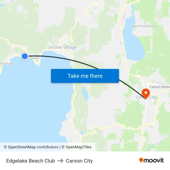 Edgelake Beach Club to Carson City map