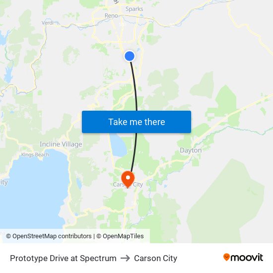 Prototype Drive at Spectrum to Carson City map