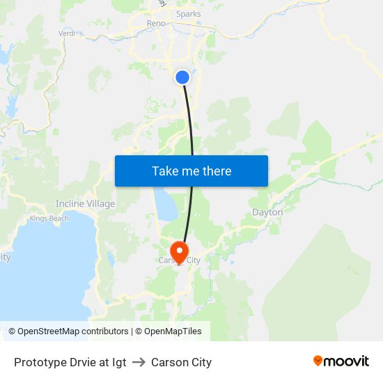Prototype Drvie at Igt to Carson City map