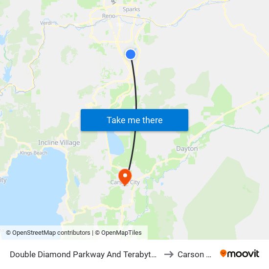 Double Diamond Parkway And Terabyte Drive to Carson City map