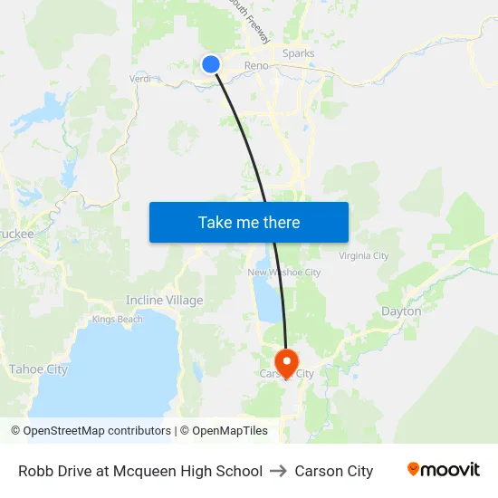 Robb Drive at Mcqueen High School to Carson City map