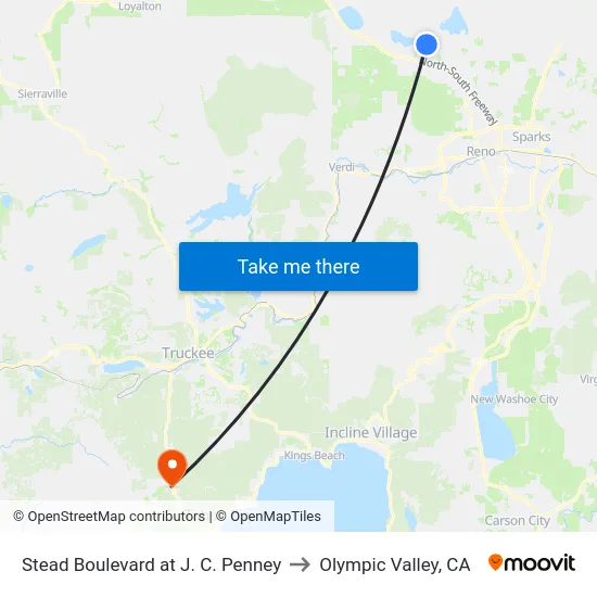 Stead Boulevard at J. C. Penney to Olympic Valley, CA map